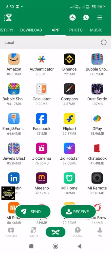 Xender App Screenshot